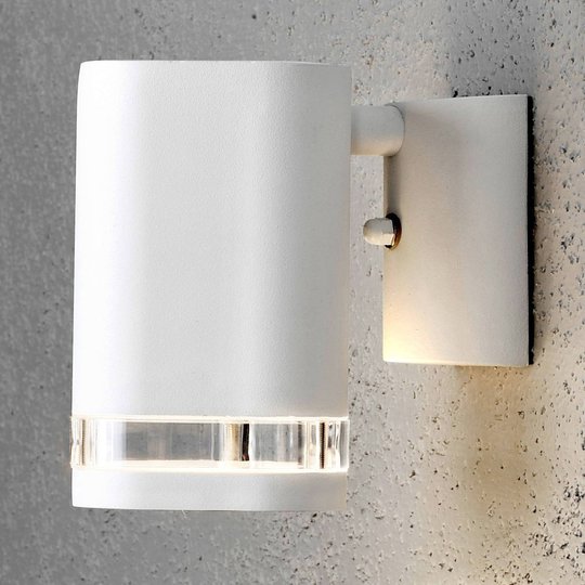Utomhusvägglampa Modena med skåra, 1 lampa, vit