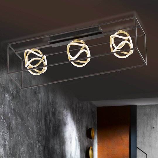 LED-taklampa Gesa med metallbur
