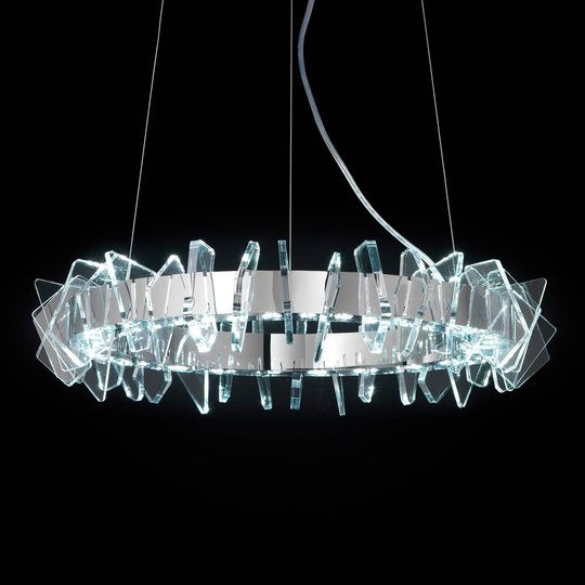 Ringformad LED-hänglampa EOS av glas