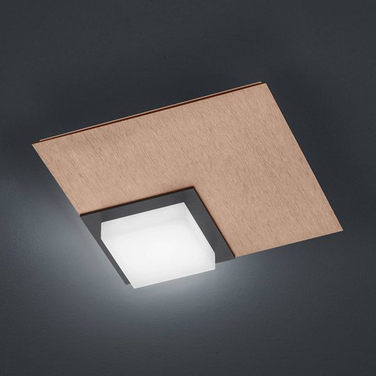 BANKAMP Quadro LED-taklampa 8W, rosguld