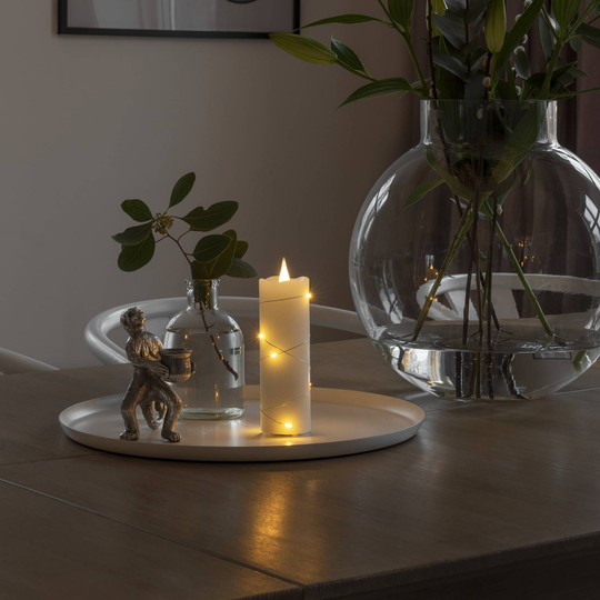 LED-vaxljus vit färgtemperatur varmvit 12,7 cm
