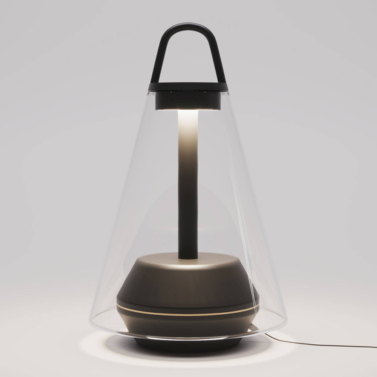 Prandina Shuttle bordslampa svart, glas klar