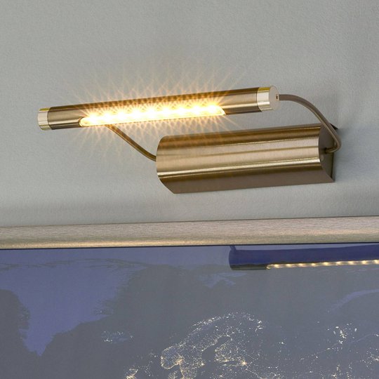 Batteridriven LED-tavelbelysning Tommy, mässing