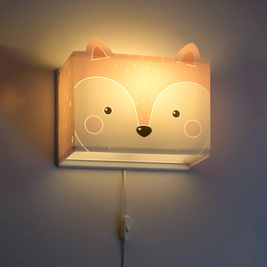 Vägglampa för barnrum Little Fox med kontakt