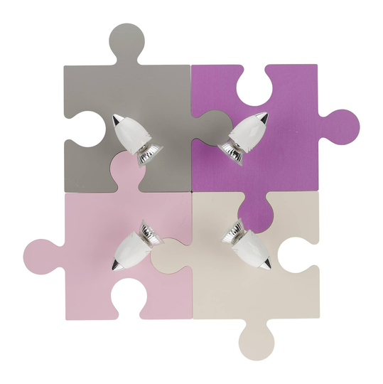 Taklampa Puzzle IV, rose/grå