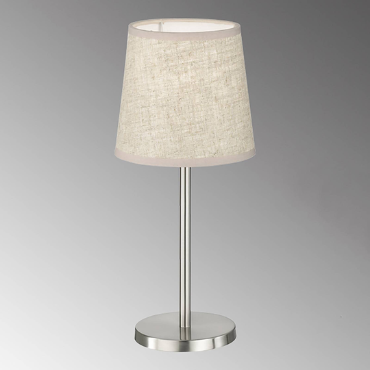 Bordslampa Eve med tygskärm nickel/sandfärg