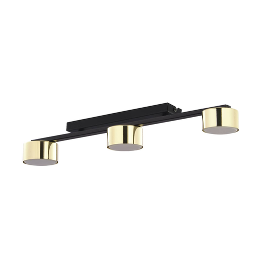 Taklampa Dallas, 3 lampor, svart-guld