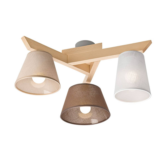 Taklampa Suecia 3 lampor, ek natur/mix