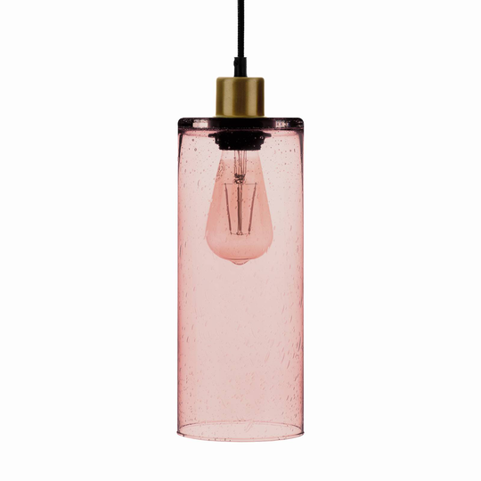 Hänglampa Soda glascylinder rosé Ø 12 cm